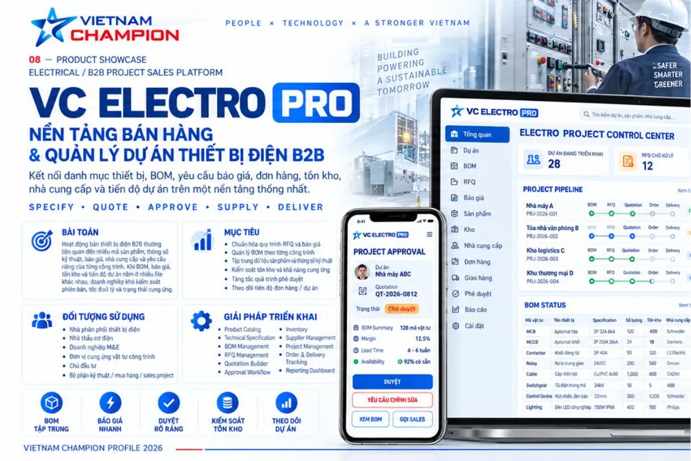 Giao diện dự án VC Electro Pro