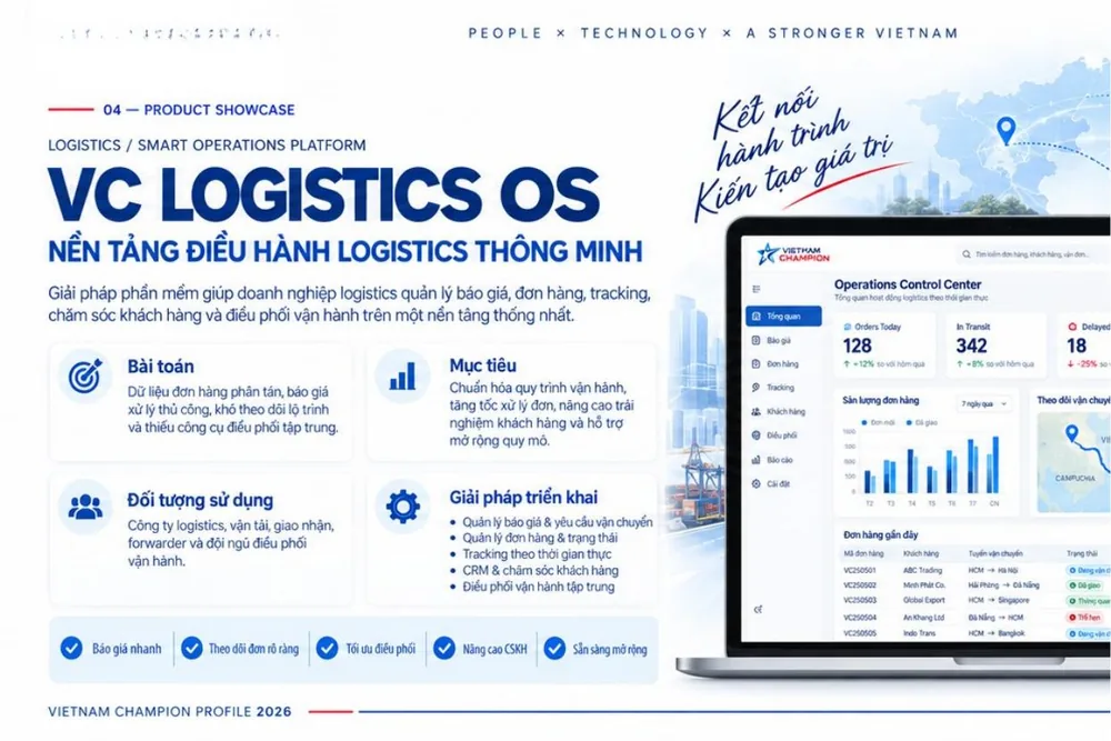 Giao diện nền tảng VC Logistics OS