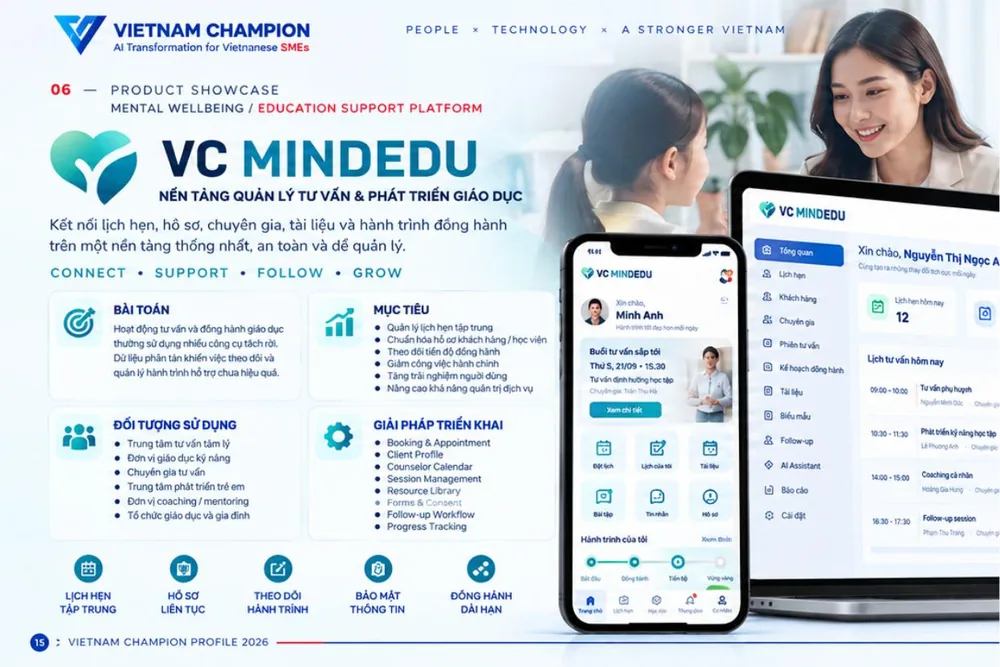 Giao diện dự án VC MindEdu