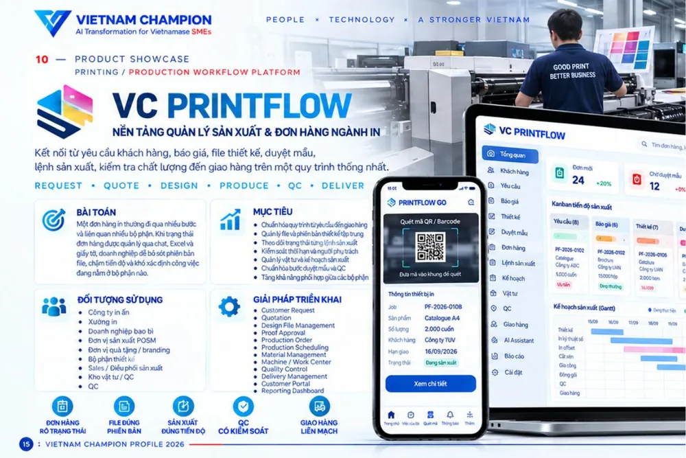 Giao diện dự án VC PrintFlow